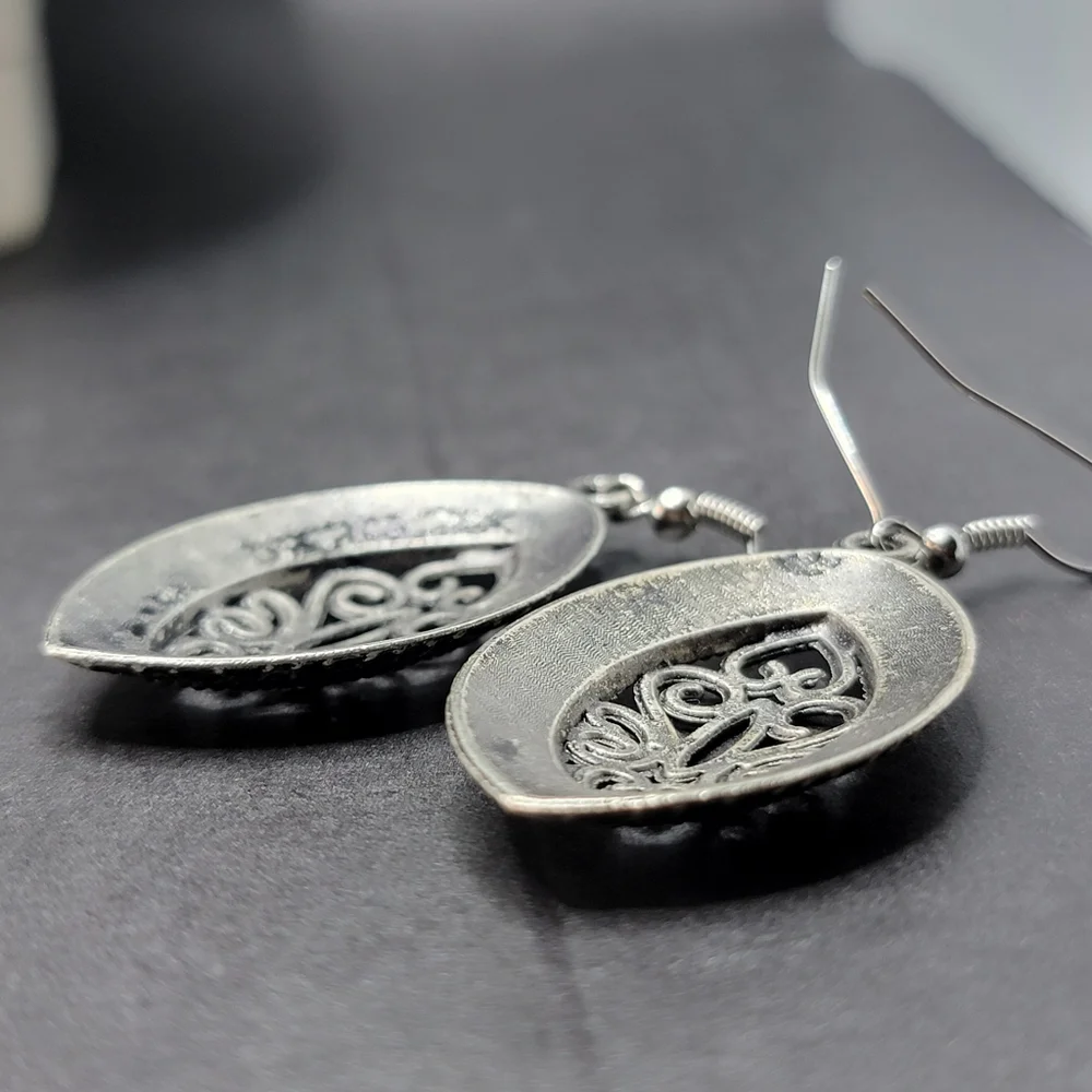 Filigree Drop Earrings Marquise